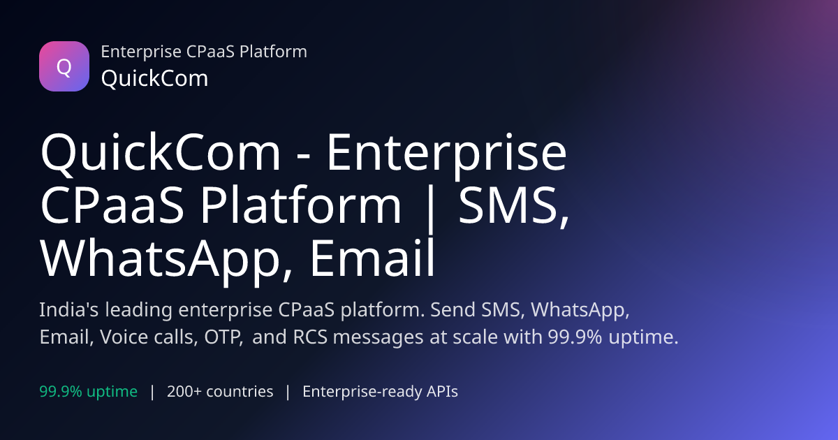 QuickCom Pricing for SMS, WhatsApp, OTP and RCS APIs
